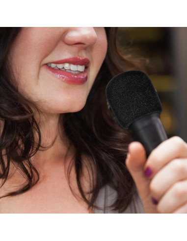 10 Fundas de Micrófono de Espuma Negra EVA 7x6 cm