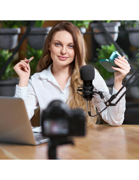 10 Fundas de Micrófono de Espuma Negra EVA 7x6 cm