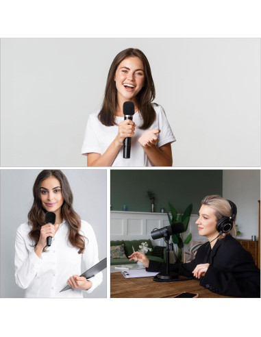 10 Fundas de Micrófono de Espuma Negra EVA 7x6 cm