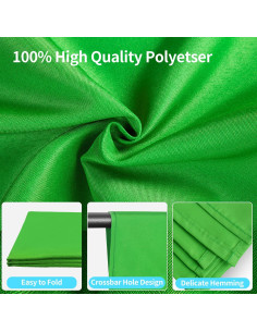 Fondo de Poliéster Verde 3x3m Linhedai para Fotografía 2