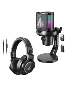 Kit de Micrófono Inalámbrico MAONO AI DM40 + Auriculares MH700