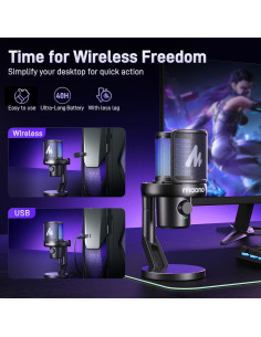 Kit de Micrófono Inalámbrico MAONO AI DM40 + Auriculares MH700 2