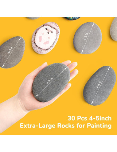 15 Rocas Grandes para Pintar Simetufy 10-12.7 cm DIY