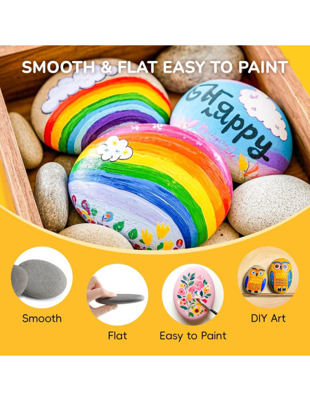 15 Rocas Grandes para Pintar Simetufy 10-12.7 cm DIY