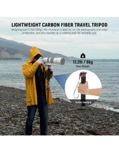 Monopie de Cámara NEEWER TP71 Fibra de Carbono 182 cm 6 kg 2