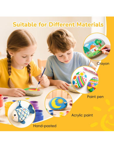 15 Rocas Grandes para Pintar Simetufy 10-12.7 cm DIY