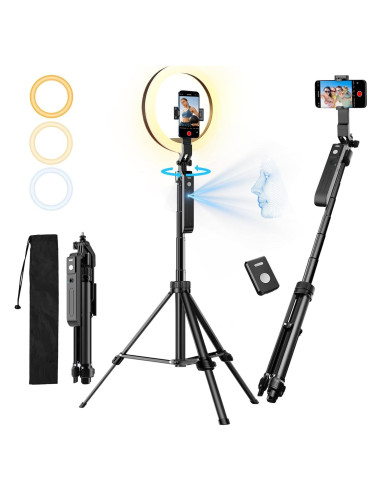 Trípode Inteligente yAyusi con Luz Anular 10" y Seguimiento AI