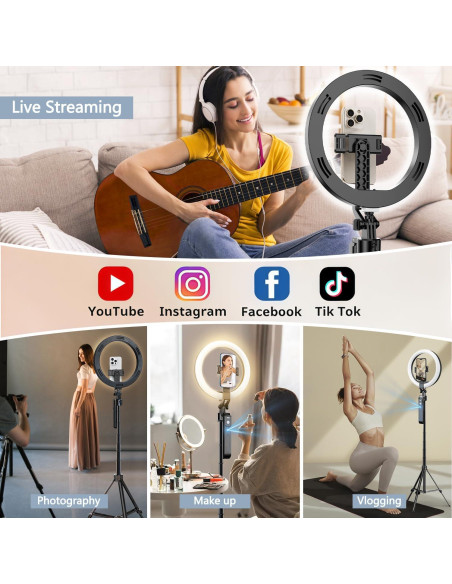 Trípode Inteligente yAyusi con Luz Anular 10" y Seguimiento AI