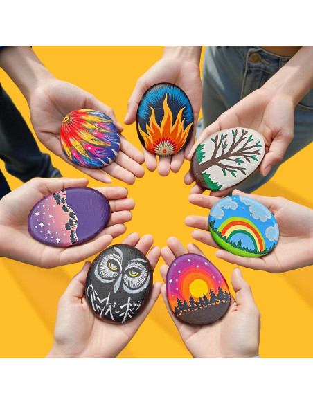 15 Rocas Grandes para Pintar Simetufy 10-12.7 cm DIY