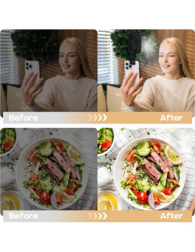 Luz Selfie LED RealPlus Clip On 80 LEDs 2000mAh Negro