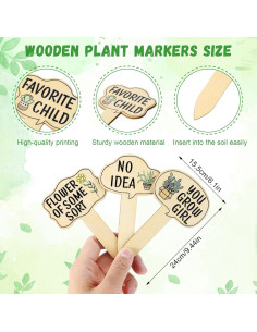 15 Etiquetas de Plantas de Madera GEEHUA para Jardín 2