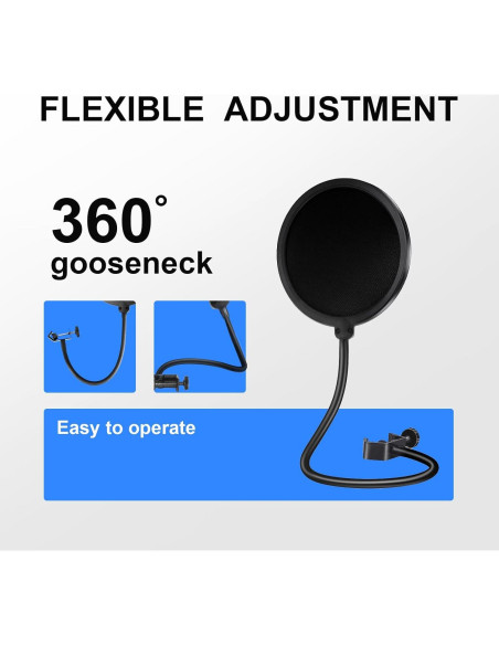 Filtro Pop Doble Capa para Micrófono Blue Yeti - YT001