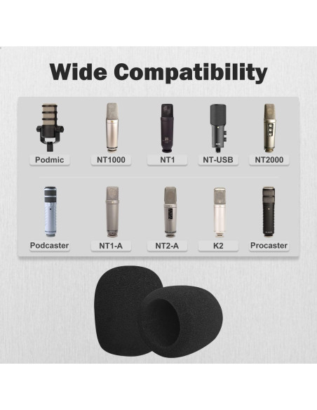Filtro de espuma para micrófono Rode PodMic NT1-A NT-USB NT2-A