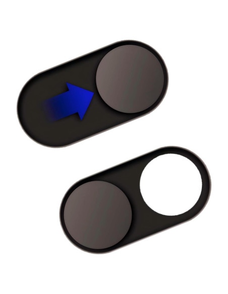 Cubierta de Webcam Deslizante JiSiTeCai Metal Negro - Paquete de 2