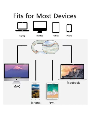 Cubierta de Cámara Web FadyRaye de Mármol - Paquete de 8