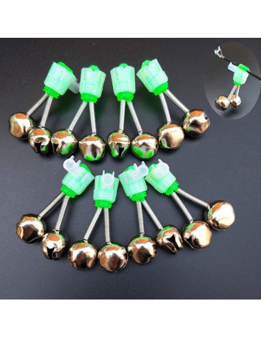 10 Alarmas de Mordida para Caña de Pescar Bwexxt Verde 4.8 cm