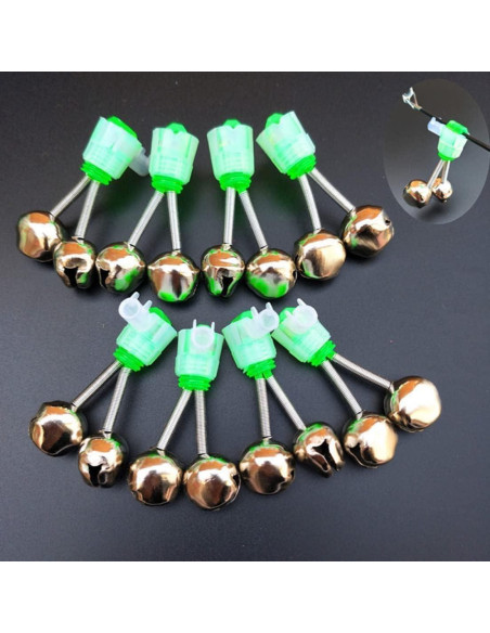 10 Alarmas de Mordida para Caña de Pescar Bwexxt Verde 4.8 cm