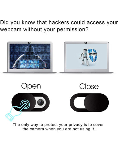 Cubierta de Webcam Deslizante SIREG - 6 Unidades Rosa y Negra