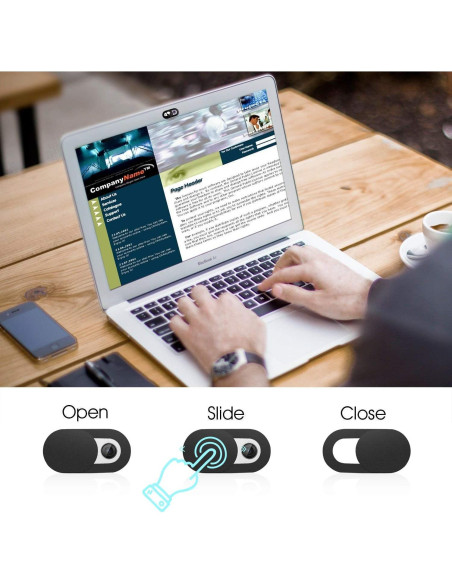 Cubierta de Webcam Deslizante SIREG - 6 Unidades Rosa y Negra