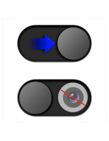 Cubierta de Webcam Deslizante JiSiTeCai Metal Negro - Paquete de 3