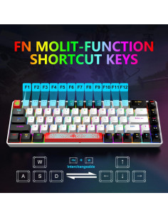 Teclado Mecánico Compacto FELiCON 60% RGB 68 Teclas Tipo-C 2