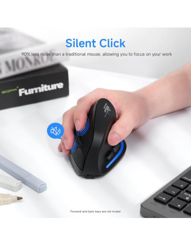 Mouse Inalámbrico Ergonómico ECHTPower F35B Vertical Bluetooth