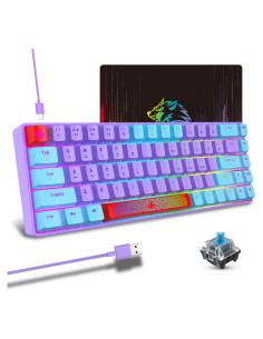 Teclado Mecánico Compacto 60% FELiCON RGB 68 Teclas Tipo C