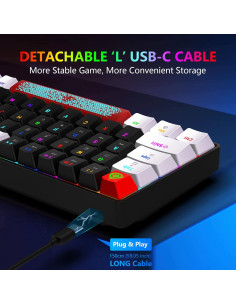 Teclado Mecánico Compacto FELiCON 68 Teclas RGB Tipo-C 2