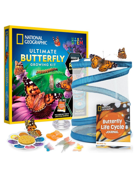 Kit de Crecimiento de Mariposas National Geographic - Incluye Vale para 5 Orugas