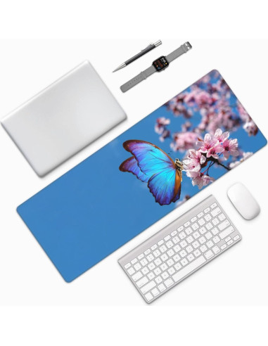 Alfombrilla de Ratón XL DORKEIXIA Floral 80x30cm Antideslizante