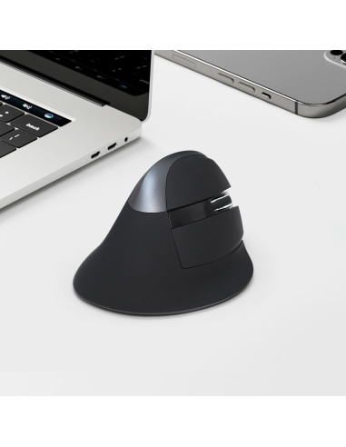 DeLUX Ratón Vertical Inalámbrico Ergonómico 4000 DPI Gris
