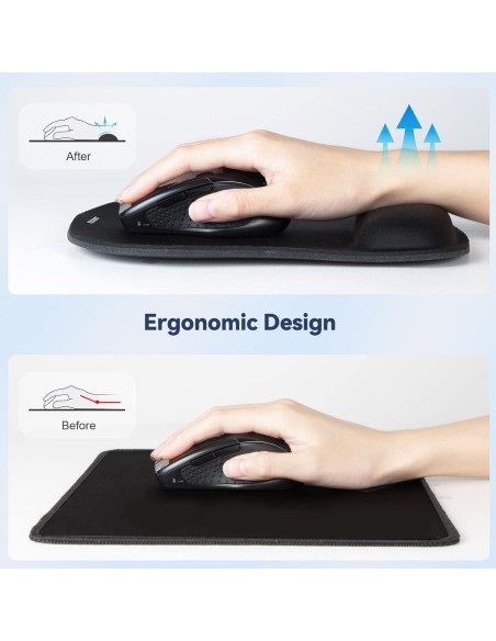 Alfombrilla de Ratón Ergonómica TECKNET con Soporte Negro