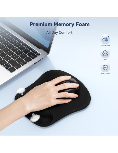 Alfombrilla de Ratón Ergonómica TECKNET con Soporte Negro