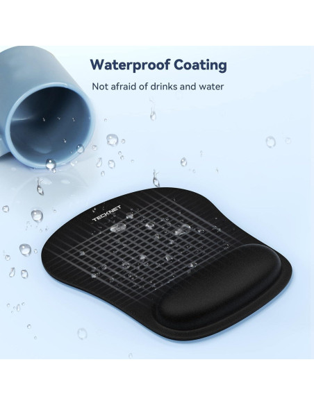 Alfombrilla de Ratón Ergonómica TECKNET con Soporte Negro