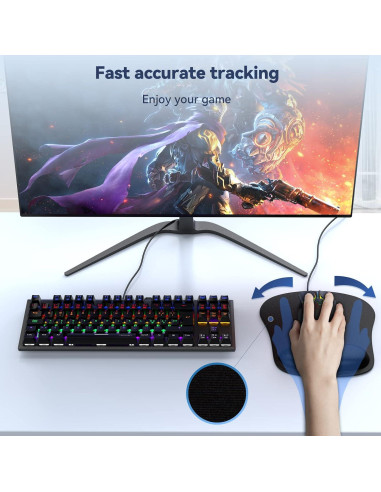 Alfombrilla de Ratón Ergonómica TECKNET con Soporte Negro