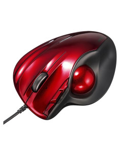 Ratón Ergonómico con Trackball Sanwa GMATB44RN, Rojo, 4 DPI