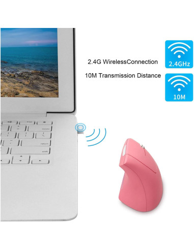 Ratón Vertical Inalámbrico Ergonómico XINGBAOKEJI Rosa 2.4G
