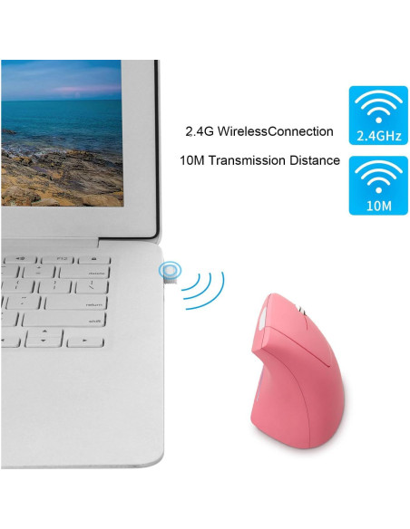 Ratón Vertical Inalámbrico Ergonómico XINGBAOKEJI Rosa 2.4G