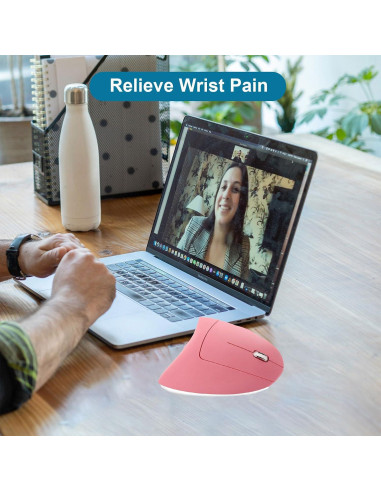 Ratón Vertical Inalámbrico Ergonómico XINGBAOKEJI Rosa 2.4G