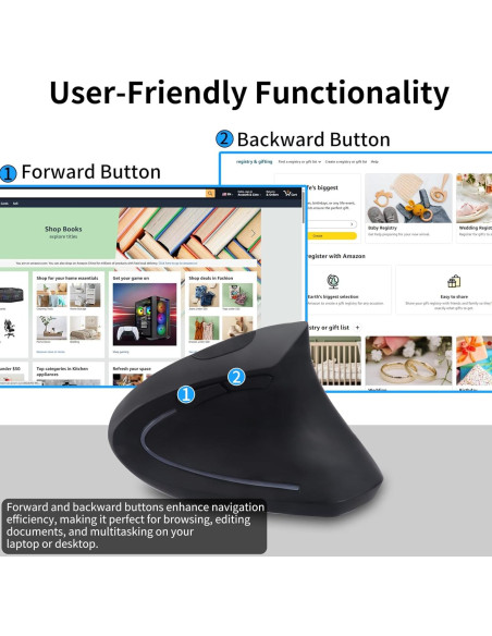 Ratón Vertical Inalámbrico Ergonómico Dtobhars 2.4GHz USB/Type-C Ratón Vertical Inalámbrico Ergonómico Dtobhars 2.4GHz USB/Type-C