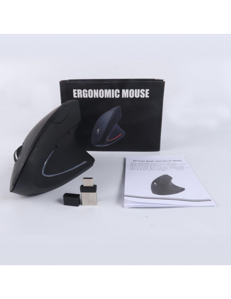 Ratón Vertical Inalámbrico Ergonómico Dtobhars 2.4GHz USB/Type-C Ratón Vertical Inalámbrico Ergonómico Dtobhars 2.4GHz USB/Type-C