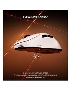 Ratón Gaming Inalámbrico KYSONA, 24000 DPI, Ergonómico, Blanco 2