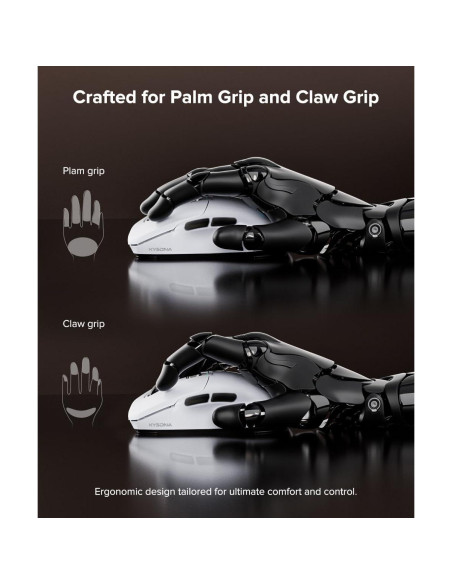 Ratón Gaming Inalámbrico KYSONA, 24000 DPI, Ergonómico, Blanco