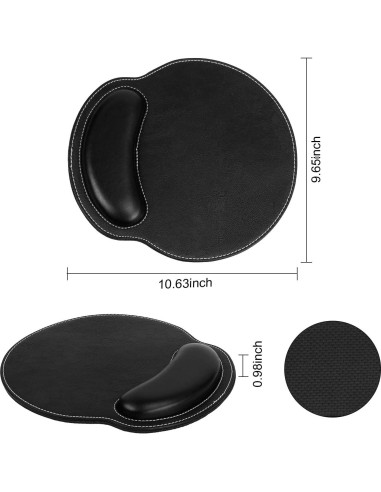 Reposamuñecas Ergonómico RICHEN PU Negro con Alfombrilla