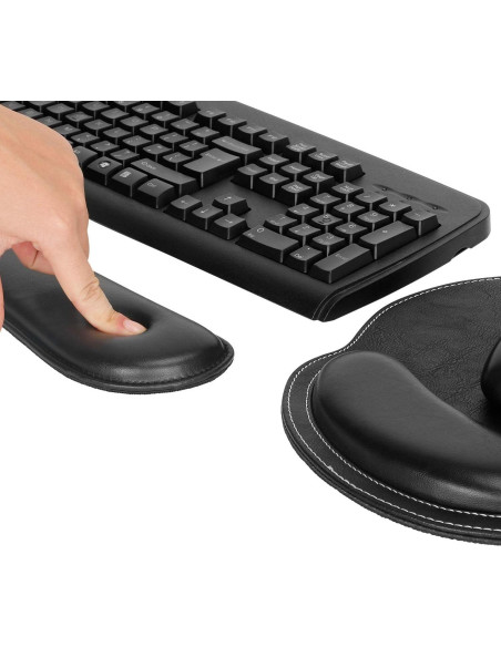 Reposamuñecas Ergonómico RICHEN PU Negro con Alfombrilla Reposamuñecas Ergonómico RICHEN PU Negro con Alfombrilla