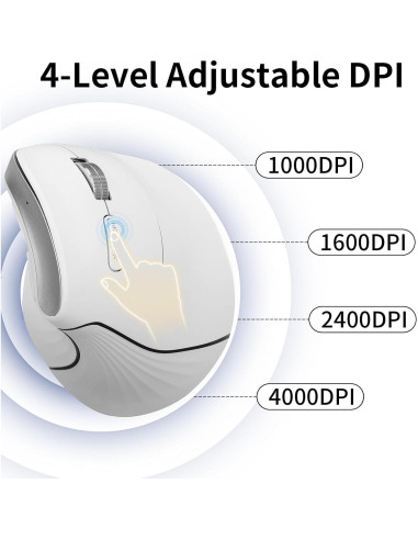 Ratón Ergonómico Inalámbrico CITLLA B310 Blanco con RGB