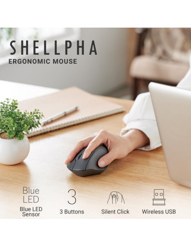 Ratón Inalámbrico ELECOM Ergonómico 2.4GHz Negro M-SH10DBSKBK