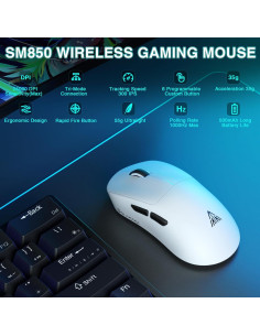 Ratón Gaming Inalámbrico SOLAKAKA SM850, 24000 DPI, 55g 2