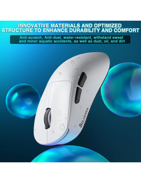 Ratón Gaming Inalámbrico SOLAKAKA SM850, 24000 DPI, 55g