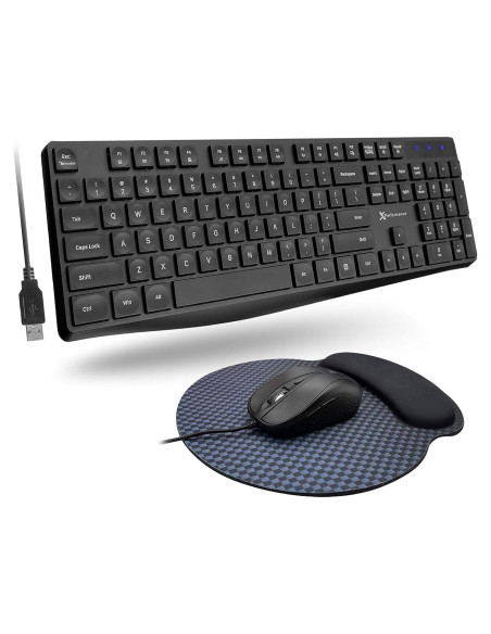 Combo Teclado y Ratón X9 con Cable + Alfombrilla Ergonómica